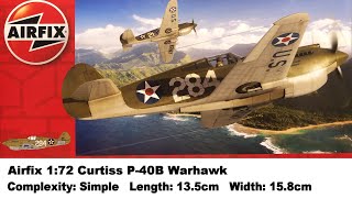 Airfix 172 Curtiss P40B Warhawk Kit Review [upl. by Aohk803]