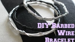 DIY ACCESSORIES Barbed Wire Bracelet Tutorial [upl. by Nollek353]