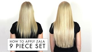 How to Put in 9Piece Clipin Hair Extensions  ZALA [upl. by Ainex]