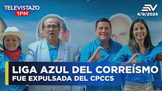 Liga Azul del correísmo fue expulsada del CPCCS  Televistazo1PM ENVIVO🔴 [upl. by Marietta]