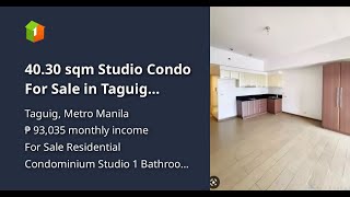 4030 sqm Studio Condo For Sale in Taguig Metro Manila [upl. by Madigan]