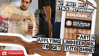 Refinishing a rifle stock Part 4  Applying boiled linseed oil to make it shine Final step [upl. by Boj]