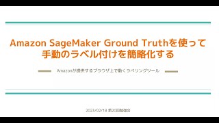 【第20回】Amazon SageMaker Ground Truthを使って手動のラベル付けを簡略化する  西岡賢一郎 [upl. by Beacham]