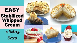 Easy Stabilized Whipped Cream a Bakery Secret [upl. by Nolek676]