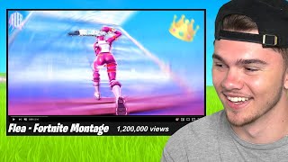 REACTING to the BEST FORTNITE MONTAGES ive ever seen [upl. by Adnilasor814]