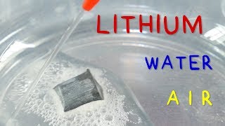 Reaction of Lithium with Water and with Air [upl. by Ahsiuqet]