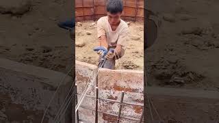 Steel wire fixing process for the cement column formwork [upl. by Anirres191]