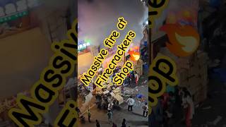 Burning firecrackers in Hyderabad massive fire🔥 firecrackers shop diwali careful mumbaicareful [upl. by Pascal]