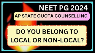 NEET PG 2024  AP STATE QUOTA COUNSELLING  LOCAL amp NONLOCAL STATUS CRITERIA ntruhs neetpg2024 [upl. by Cord]