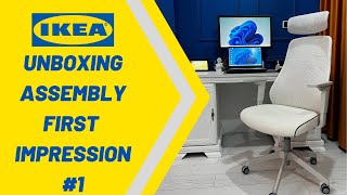 IKEA MATCHSPEL Part1 Unboxing Assembly First Impression Step by Step Installation Gaming Chair [upl. by Neitsirhc]