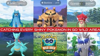 Catching Every shiny Pokemon in POKEMON GO WILD AREA 2024  best event of all time 4 star pokemon [upl. by Dnalhsa514]