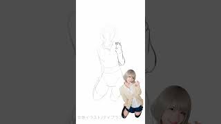 女性のイラストタイムラプス illustmaking procreatedrawings shorts [upl. by Asseram]