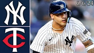 New York Yankees vs Minnesota Twins  Game Highlights  6624 [upl. by Odnesor]