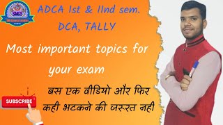 Most important topics for DCA ADCA amp Tally exam computer education exam [upl. by Ahcire]