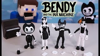 Bendy and the Ink Machine Action Figures Series 1 BATIM PhatMojo Stop Motion Unboxing Plush [upl. by Peti]