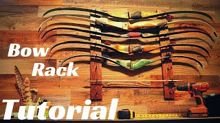 HOW TO MAKE A BOW RACK DIY BOW RACK TRADITIONAL ARCHERY TUTORIAL BAREBOW RECURVE LONGBOW [upl. by Elletsirk]