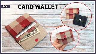 DIY How to make a card wallet easily  mini wallet  sewing tutorial Tendersmile Handmade [upl. by Yaakov139]