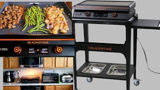 Blackstone ESeries 22inch Electric Tabletop Indoor Griddle With Hood amp Prep Cart First Look amp Cook [upl. by Winston]