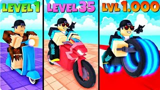 UNLOCKING LEVEL 1000 BIKE IN ROBLOX MOTORCYCLE SIMULATORroblox [upl. by Aerdnad]