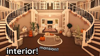 Decorating My Fall Bloxburg MANSION Interior House Build Part 2 [upl. by Sitoiyanap277]