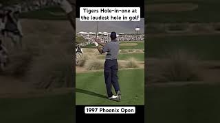 Tiger Woods Holeinone at the loudest hole in golf [upl. by Yatzeck]