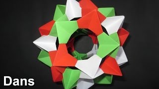 How to make an Origami Spiky Icosidodecahedron Complete Folding Instructions [upl. by Ardnusal]