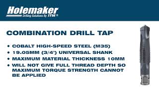 Holemaker Combination Drill Tap [upl. by Kopans]