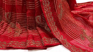 Stone Work Shimmer Saree Party Wear Saree Wedding Saree Designer Saree Rs 2650 [upl. by Evvy335]