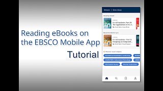 EBSCO eBooks on the EBSCO Mobile App  Tutorial [upl. by Ikkim]