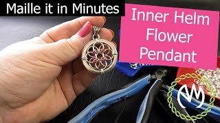 Chain Maille Tutorial  Inner Helm Flower Pendant [upl. by Bergquist660]