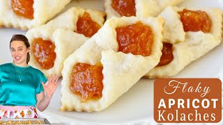 FLAKY APRICOT KOLACHES Hungarian kolaches with cream cheese pastry dough recipe [upl. by Byler]