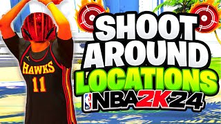 BEST LOCATIONS TO PRACTICE YOUR JUMPSHOT ON NBA 2k24  NBA 2k24 SHOOTING TIPS [upl. by Kristien]