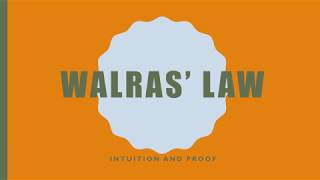 Walras Law Intuition and Proof [upl. by Ateekram808]