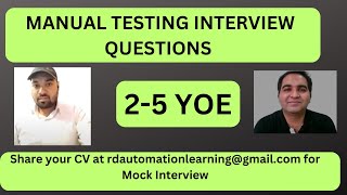 Manual Testing Interview For Experienced Testing Interview Questions [upl. by Ticknor382]