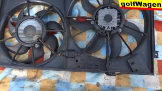 VW Golf 5 19 TDI how to change radiator fan cooling motor 100 full time in detail [upl. by Nnylkcaj820]