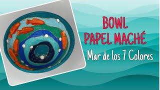 Bowl Papel Mache con Apliques en RelievePaper Mache Bowl with Embossed Appliques [upl. by Durham456]