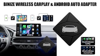 BINIZE Wireless CarPlay amp Android Auto Adapter [upl. by Oys]