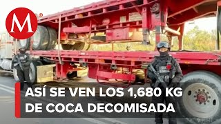 Este es el cargamento de coca decomisado en ruta a Tepito [upl. by Naras361]