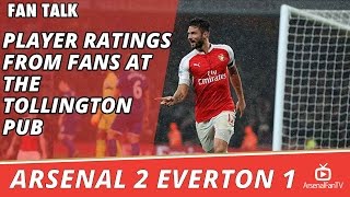 Player Ratings From Fans at The Tollington Pub  Arsenal 2 Everton 1 [upl. by Hajidak]