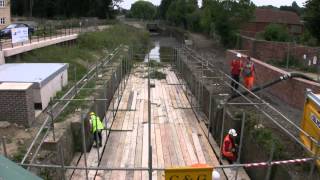 Dudbridge Locks Stroudwater Canal  Dredging amp Scaffolding  August 2013 [upl. by Steck807]