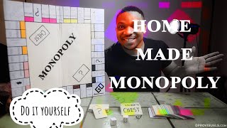 DIY MONOPOLYhow to make monopoly board game at home [upl. by Nwonknu]