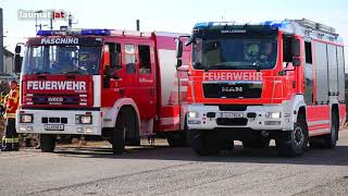 Zwei Feuerwehren bei Silobrand in Pasching im Einsatz [upl. by Oric]