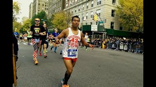 Padre de normalista corre en maratón de NY [upl. by Sugihara732]