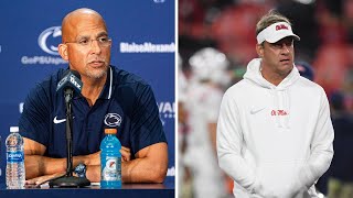 Peach Bowl 2023 press conference Penn States James Franklin Ole Miss Lane Kiffin preview matchup [upl. by Arnuad]