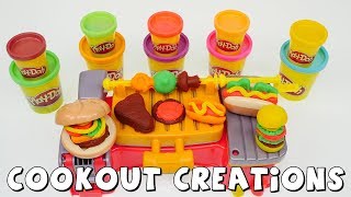 Play Doh Cookout Creations Playdough Toy Set DCTC Amy Jo creates Playdoh Food [upl. by Beth]