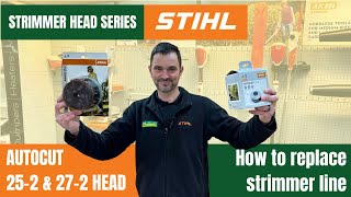 How to reload the Stihl Autocut 252 and 272 strimmer heads  Stihl Strimmer head series [upl. by Anilas]