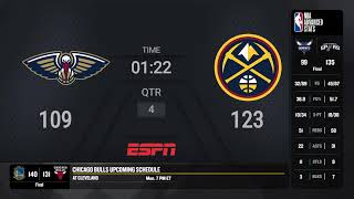 New Orleans Pelicans  Denver Nuggets  NBA on ESPN Live Scoreboard [upl. by Raimes109]