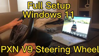 PXN V9 Steering Wheel Full Setup On Windows 11 [upl. by Noryb]