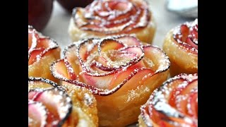 Rose Shaped Apple Baked Dessert by Cooking with Manuela [upl. by Meekyh299]