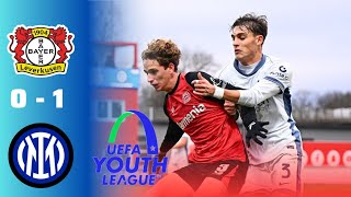 Leverkusen vs Inter Milan  UEFA Youth League Highlights amp Goals 2024 [upl. by Grannias]